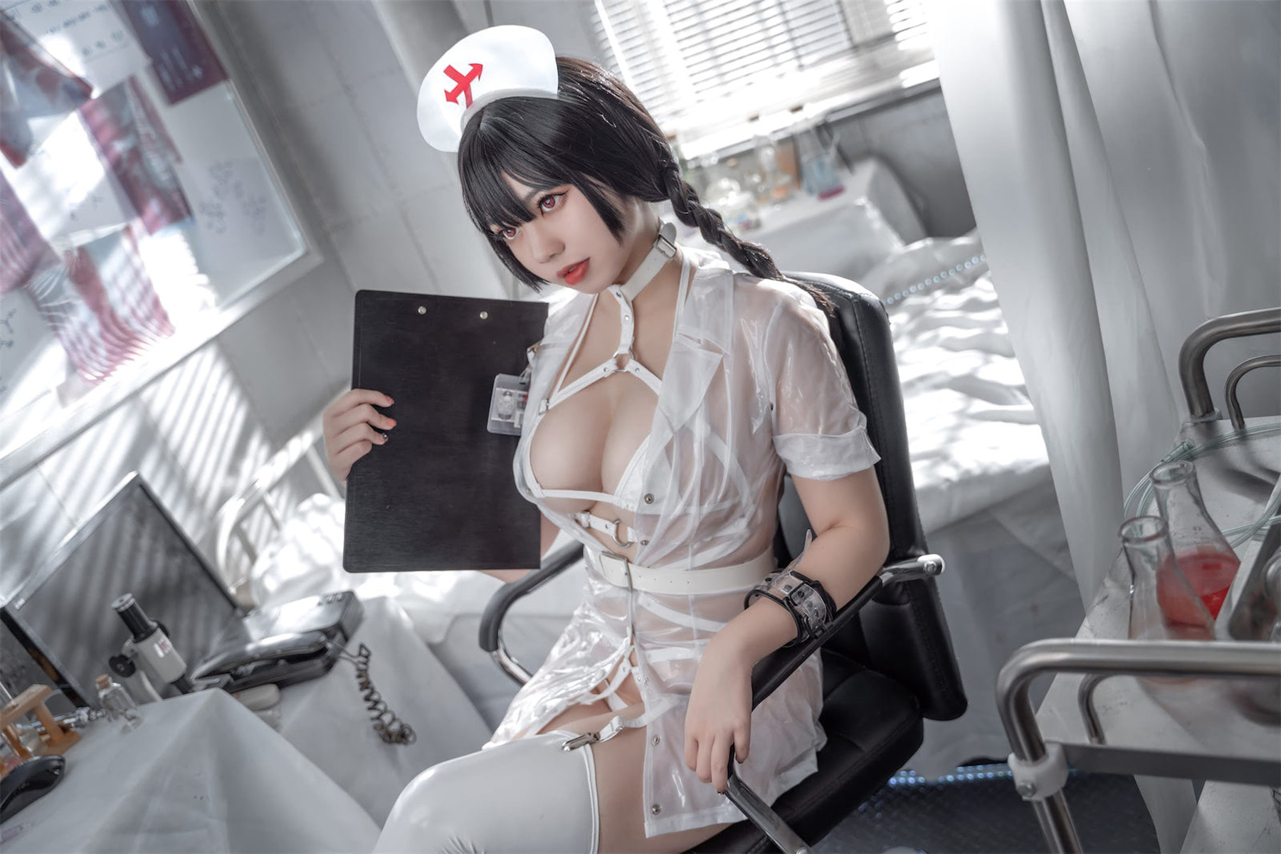 【在线套图】Cosplay 啊日日 Ganlory 未来白色护士